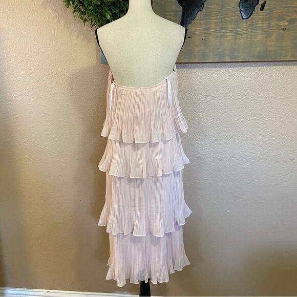 Lulu's Pink Off-Shoulder Tiered Midi Dress - Picture 5 of 7